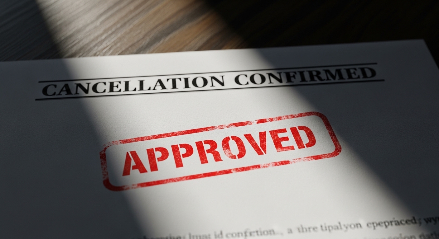 A stack of cancellation confirmation emails